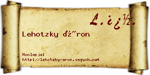 Lehotzky Áron névjegykártya
