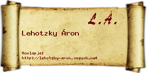 Lehotzky Áron névjegykártya